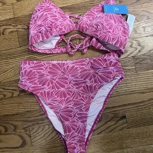 Cupshe Pink Floral Bikini